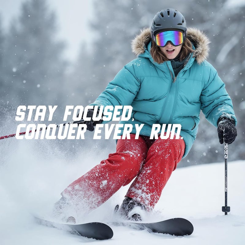 Golight Low Bridge Fit Ski Goggles – Asian Fit, Anti-Fog Double Lens, UV400 REVO Lens, Triple-Layer Foam for All-Day Skiing - Image 4